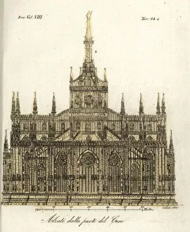 Elevation of the choir of Milan Cathedral, 14th century