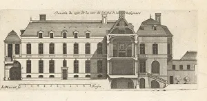 Blueprint Prints: Elevation of the courtyard side of Hotel de Chimay, Paris