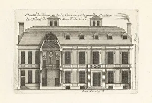 Blueprint Prints: Elevation of the courtyard in the Hotel de Jars, Paris