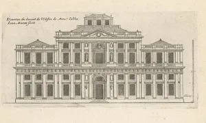 Blueprint Prints: Elevation of the front facade of the Hotel Jabach, Paris