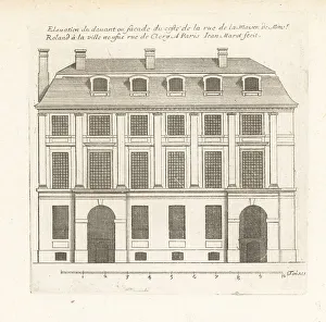 Louis Le Vau Prints: Elevation of the front facade of Mr. Roland's house, Paris