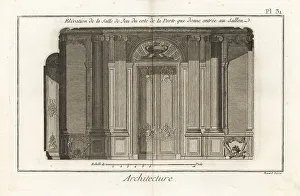 Elevation of a games room in an apartment in the Palais-Royal
