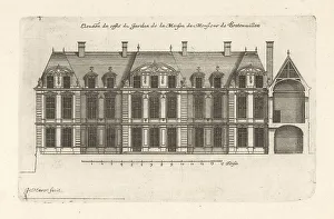 Blueprint Prints: Elevation of the garden side of the Hotel de Bretonvilliers, Par