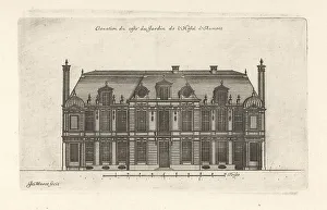 Louis Le Vau Prints: Elevation of the garden side of the Hotel d'Aumont, Paris