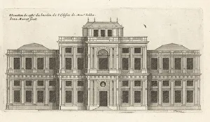 Blueprint Prints: Elevation of the garden side of the Hotel Jabach, Paris