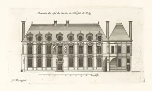 Blueprint Prints: Elevation of the garden side of the Hotel de Sully, Marais, Pari