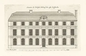 Blueprint Prints: Elevation of the garden side of the Hotel Tubeuf, Paris