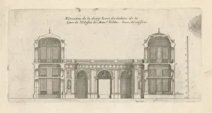 Blueprint Prints: Elevation of the half-moon in the courtyard of the Hotel Jabach