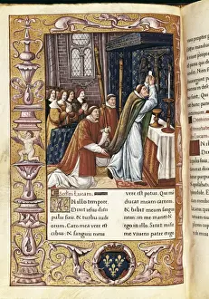 Elevation Prints: Elevation of the Sacred Host. Page on Gospels of