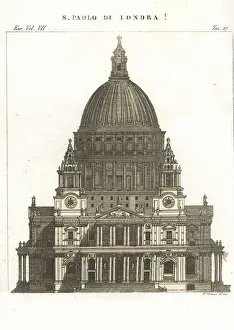 Front elevation of St. Pauls Cathedral, London