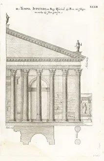 Johann Franck Prints: Elevation of the Temple of Serapis, Jupiter's Temple, Rome