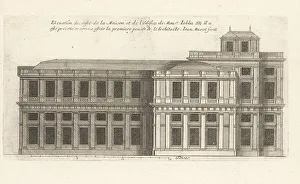Blueprint Prints: Elevation of the side of the Hotel Jabach, Paris