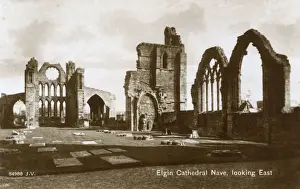 Moray Prints: Elgin Cathedral Nave, looking East, Moray, Scotland