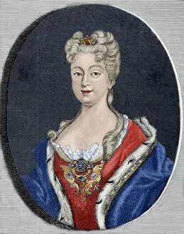 Isabel Gallery: Elisabeth Farnese (1692-1766). Engraving. Colored