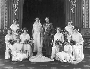 Images Dated 3rd March 2011: Elizabeth Bowes-Lyons marries Albert, Duke of York