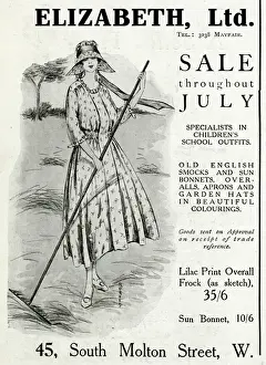 Bucolic Prints: Elizabeth Ltd Clothing advertisement, 1916