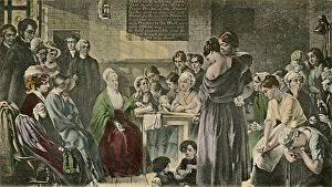 Inmates Collection: Elizabeth Fry Reading Scriptures at Newgate Prison