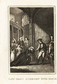 Virtue Prints: Elizabeth Grey kneeling before King Edward IV, 1460s