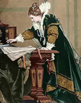 Elizabeth I (1533-1603) of england decrees the death of Mary