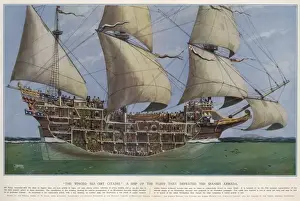 1588 Prints: Elizabethan Warship, 1588