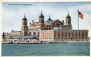 Images Dated 23rd April 2021: Elllis Island, New York Harbour, NY, USA. Date: circa 1920