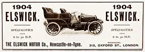 Elswick Prints: Elswick veteran car advertisement, early 1900s