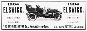 Elswick veteran car advertisement, early 1900s