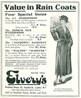Worn Collection: Elvery's Rain Coats Advertisement