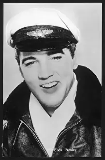 Guitarist Prints: Elvis Presley / Leather