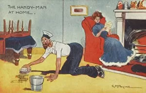 Arm Chair Collection: Emancipated Woman - Husband doing chores