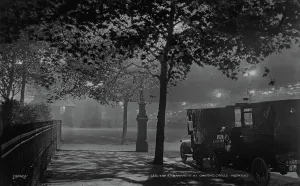 The Embankment at Charing Cross - Midnight