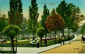 Embankment Prints: Embankment & River, Bedford, Bedfordshire