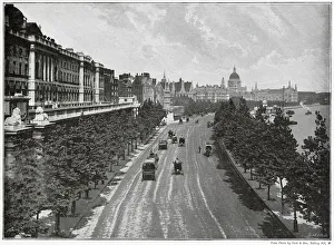 EMBANKMENT Victoria Embankment viewed from Waterloo Bridge Date: 1901 EMBANKMENT Victoria Embankment viewed from Waterloo Bridge Date: 1901