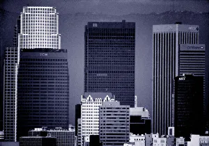 Detail of Embarcadeo architecture San Francisco monochome