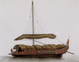 1736 Prints: Embarkation of a sailing boat, Qianlong Period (1736-96)
