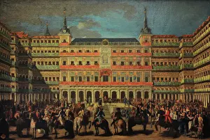 Embellishment of Plaza Mayor, Charles III enters Madrid