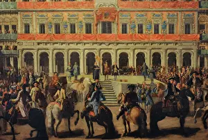 Embellishment of Plaza Mayor, Charles III enters Madrid