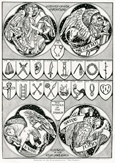 Images Dated 30th June 2017: Emblems of the Evangelists and The Passion. The symbols of the four Evangelists