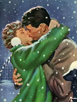 Embracing couple