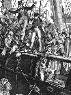 Along Side Collection: Emigrant Ship leaving for the USA, 1869