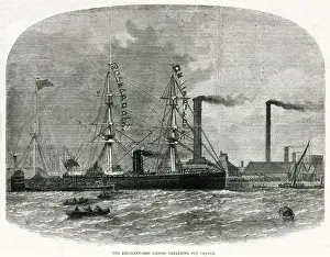 Departing Prints: Emigrants ship Ganges, departing for Canada 1870