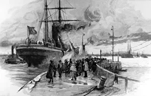 Emigration. Cheer Boys Cheer An Emigrant Ship Leaving Harb