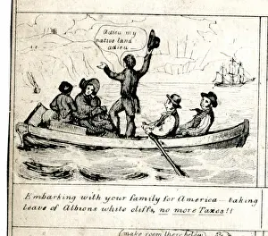 Taxes Prints: Emigration - Embarking for America