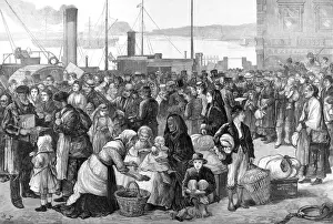 Heather Prints: Emigration. Irish Emigrants Leaving Queenstown Harbour