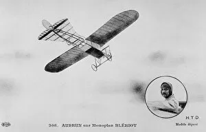 Emile Aubrun in Bleriot monoplane