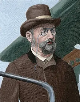 Emile Zola (1840-1902). French writer. Portrait. Engraving