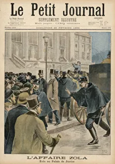 Dreyfus Collection: EMILE ZOLA, novelist arriving at the Palais de Justice