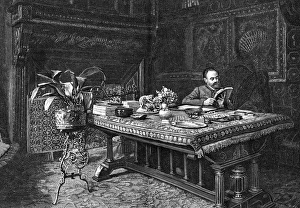 Dreyfus Collection: Emile Zola in his Study