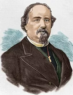 Pascual Gallery: Emilio Arrieta (1823-1894). Colored engraving