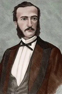 Progressive Prints: Emilio Benard Doude (1840-1870). Engraving. Colored